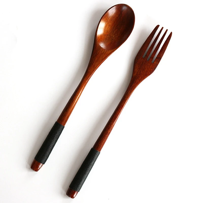 1 шт. природы дерева столовая ложка Вилка экологически безопасные столовые