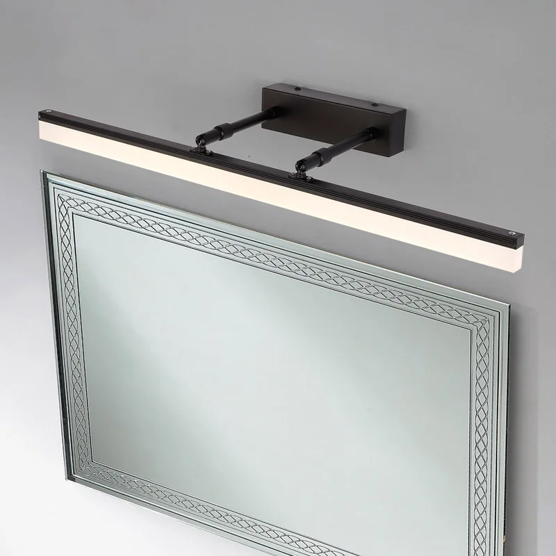 

40CM/50CM/60CM/70CM/90CM Bathroom Wall Light AC 110V-220V Black Silver Adjustable LED Bathroom Mirror Light for Shower Room