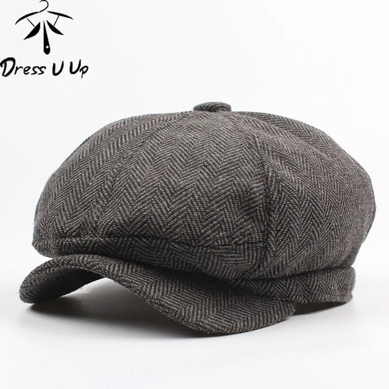 Трикотажный мужской берет шапка на осень Новая Винтажная восьмиугольная в