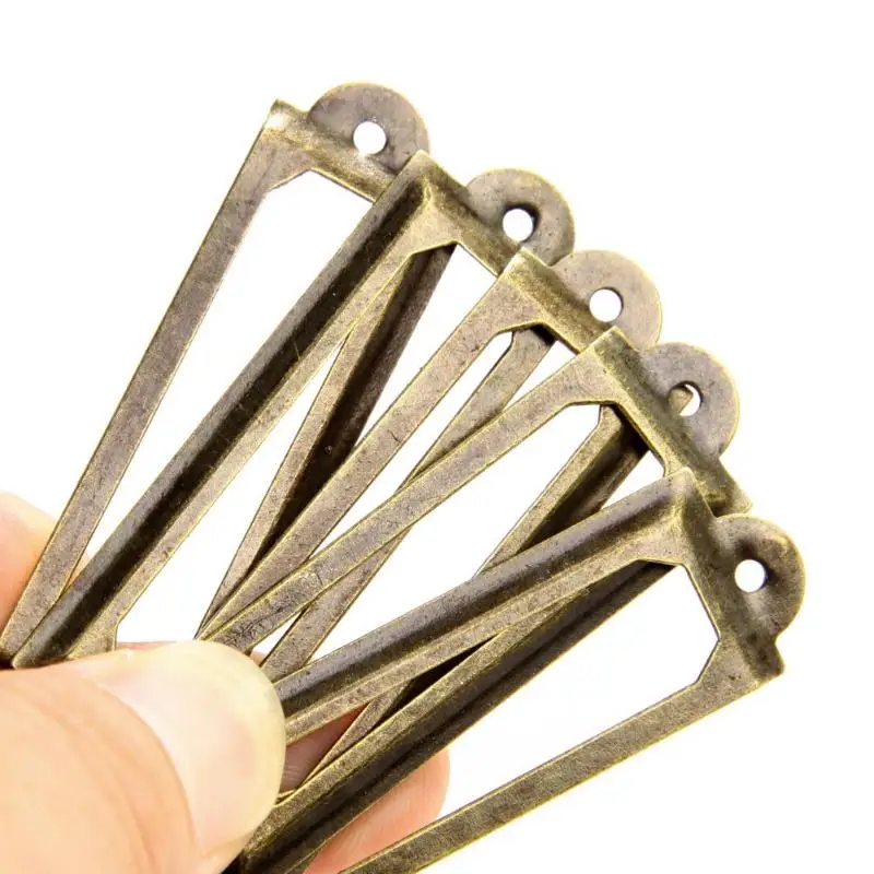 48 шт./лот держатель для карт античный латунный ящик этикетка ручка файл