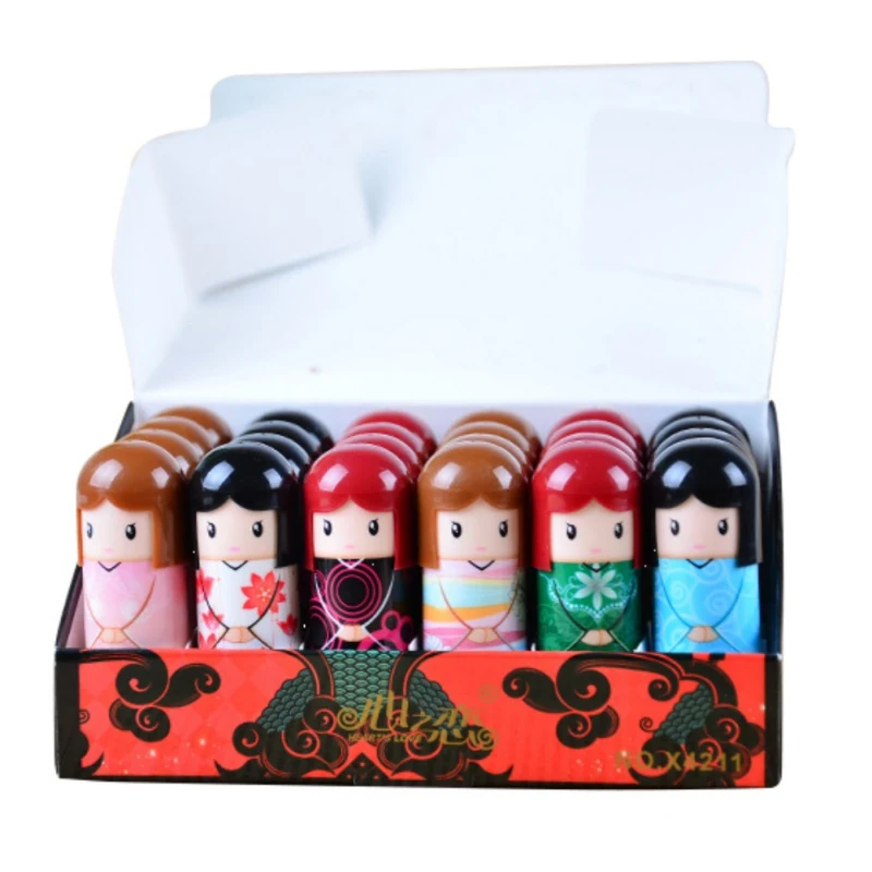 Новый детский бальзам для губ милое кимоно кукла губная помада глубокое