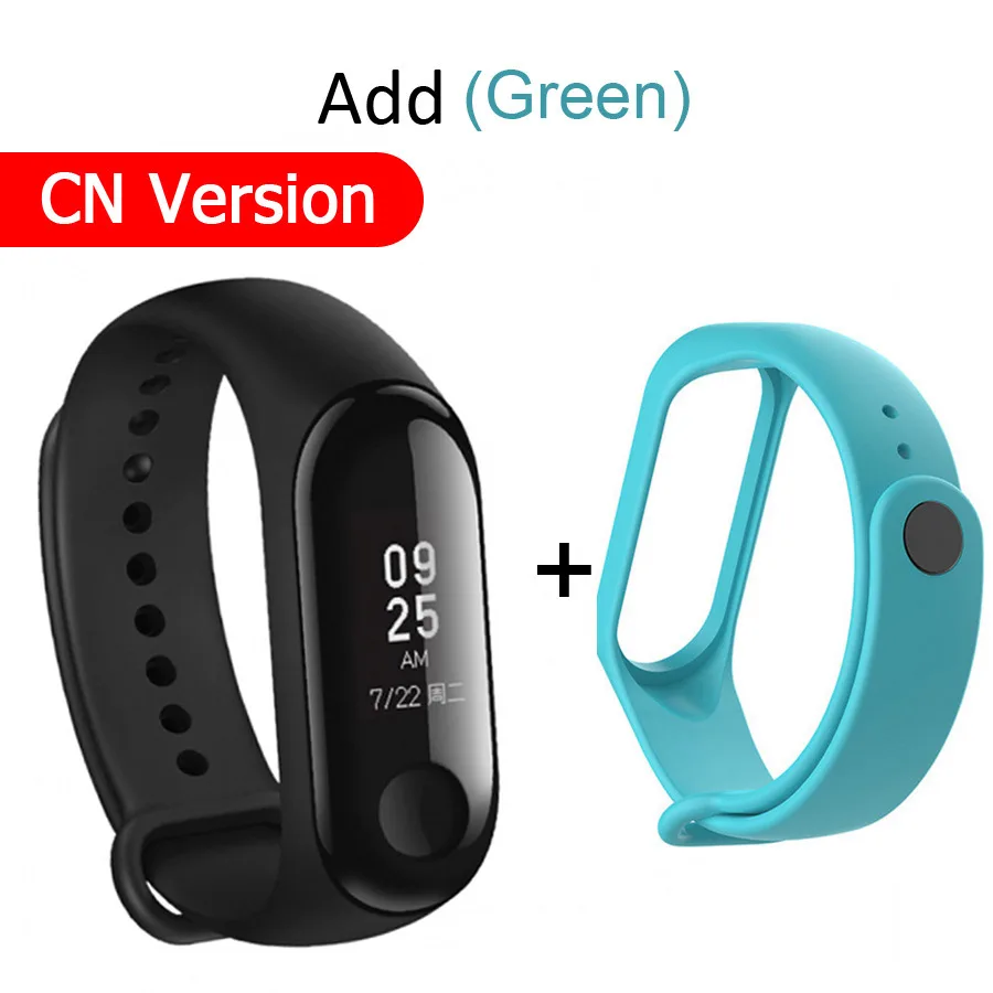 Xiao mi band 3 mi Band 3 фитнес-трекер пульсометр умный Браслет 0,78 ''OLED дисплей тачпад Bluetooth 4,2 Android - Цвет: N green-