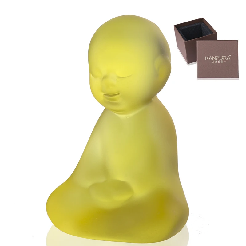 Kanpura 2,3 ''статуя Будды Статуэтка монаха татхагата Индия Йога Мандала чай домашнее животное Кристалл ремесла декоративный Декор для дома в стиле Фэн-Шуя