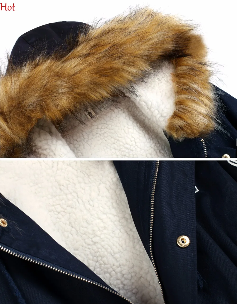 Лидер продаж модные женские зимние пальто с меховым воротником куртка капюшоном