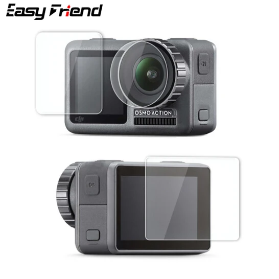 Закаленное стекло для экшн камеры DJI osmo передняя + задняя защитная