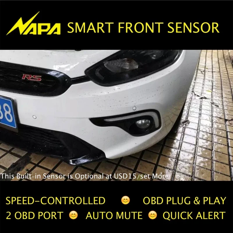 OBD передний датчик парковки с регулировкой скорости, OBD Plug& Play без проволоки, интеллектуальное оповещение, автоматическое отключение звука 4 датчика s для Toyota 06-up