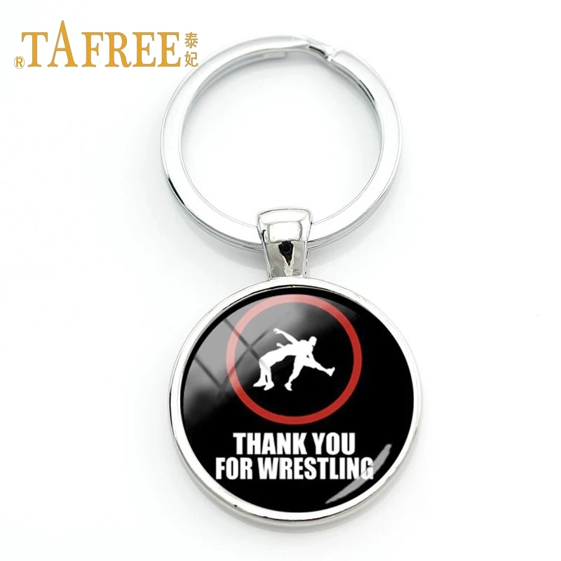 WR06 Tafree, модные брелки для борьбы, студенческий подарок, винтажный стиль, стеклянный круглый кулон, брелок, кольцо, держатель, ювелирные изделия, WR09 - Color: WR06