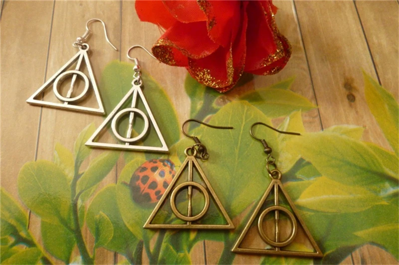 Серьги "Дары смерти", треугольный Хоркрукс, Luna Lovegood, винтажные простые серьги-капли в ретро стиле, ювелирные изделия из фильма для женщин