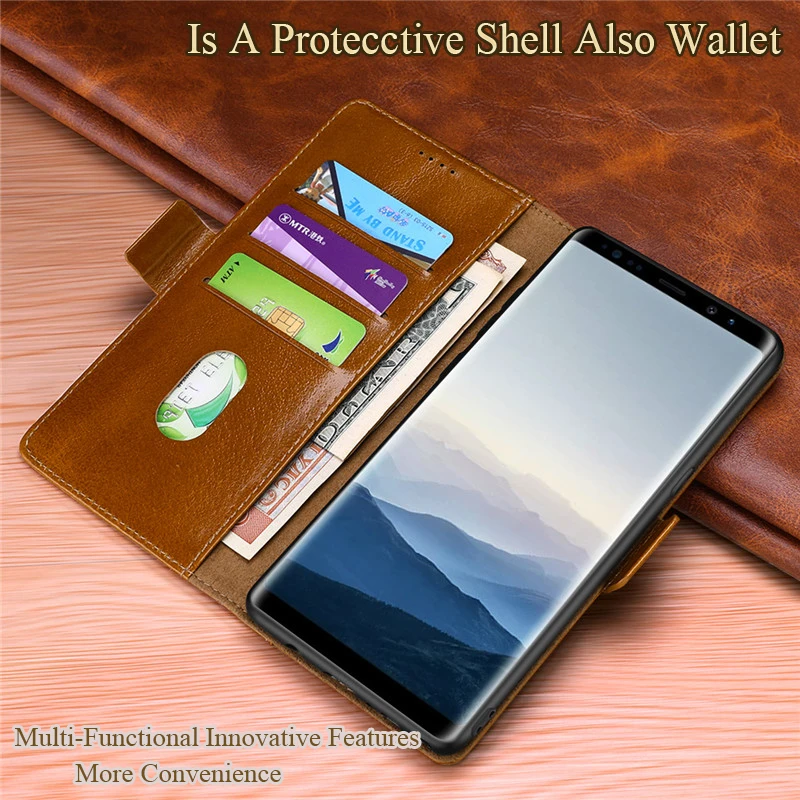Genuine Leather Case For Samsung Galaxy Note 9 8 S9 S8 S10 Plus Lite S9plus Luxury Flip Wallet Magnetic Book 360 Cover Funda | Мобильные