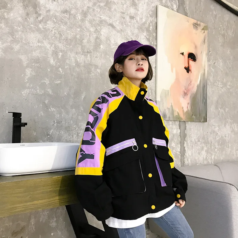 Весеннее пальто женское 2019 короткая баскетбольная куртка Женская Harajuku Осенняя