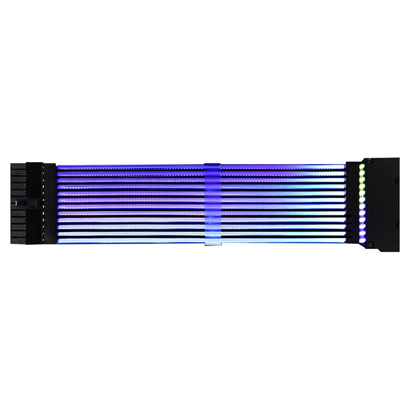 24Pin + 8Pin неоновая линия 24 контактный блок питания RGB ПК материнская плата