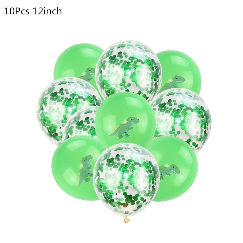 10pcs set1 Динозавр день рождения динозавр фольга конфетти для воздушного шара латексные шары динозавр воздушный шарик Globos дети животные джунгли вечерние украшения - Цвет: 10pcs set1