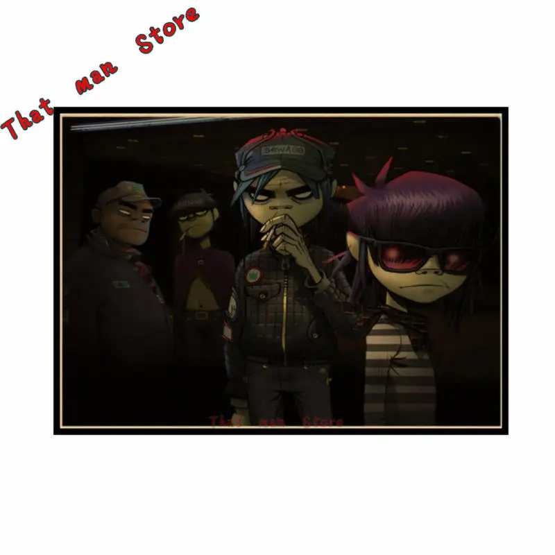 Gorillaz музыка рок Винтаж Плакат из крафт-бумаги DIY стикер стены Нежный домашний бар Декор подарок