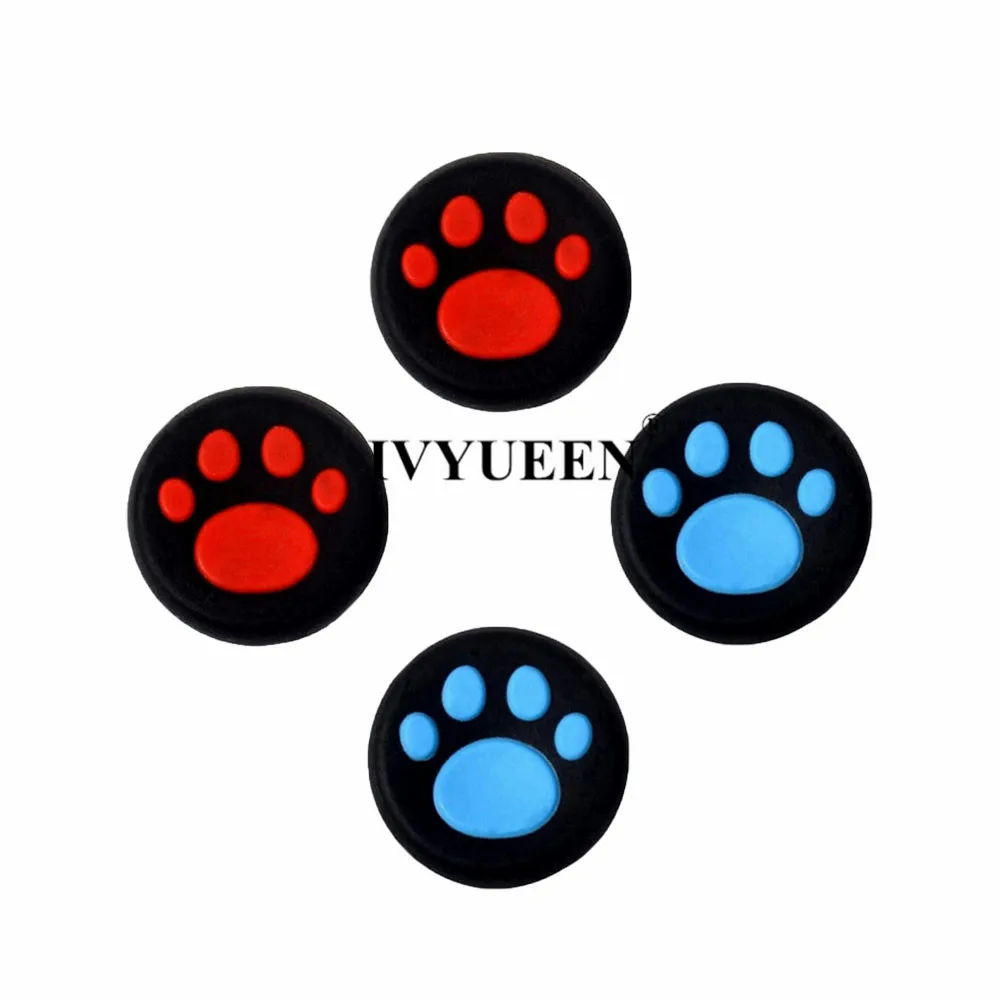 2 Red 2 Blue IVYUEEN, 4 шт., силиконовые аналоговые ручки с когтями для большого пальца, для shand Switch PRO, ручка контроллера, колпачки для NS PRO, джойстик, ручка, крышка - Цвет: 2 Red 2 Blue