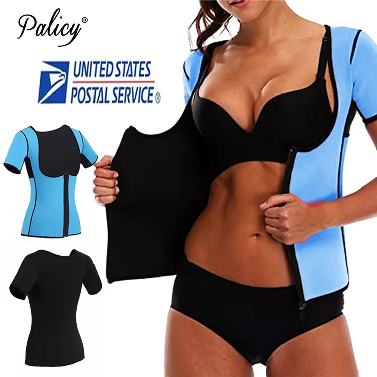 

Palicy Women's S-3XL 2 Sides Wear Slim Sauna Suit Neoprene Body Shaper Waist Trainer Weight Loss Sleeve Zipper Bodysuit Tank Top
