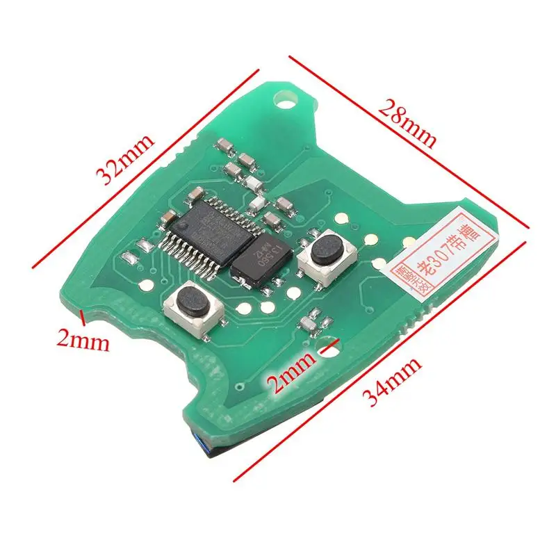 OkeyTech 2 кнопки дистанционного брелока монтажная плата ID46 PCF7961 Электрический чип для peugeot 307 для Citroen 73373067C