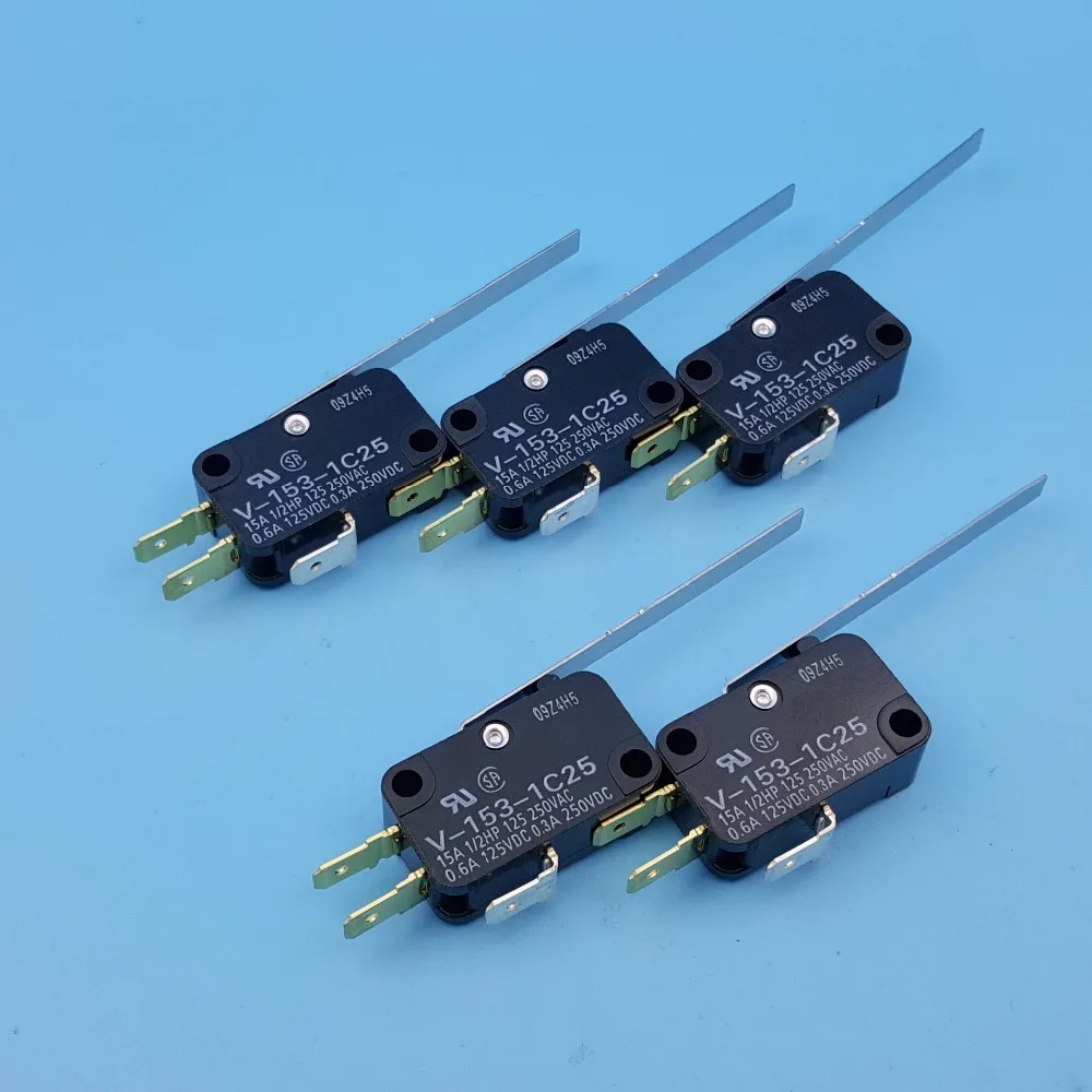 5 шт. Omron V-153-1C25 мгновенный длинный шарнирный рычажок 3Pin SPDT COM-NC-NO Мини Базовый