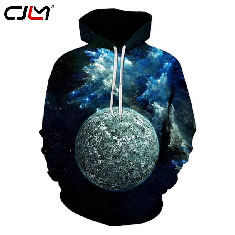 CJLM мужская толстовка с 3d принтом Cosmic Planet толстовки капюшоном спортивная одежда