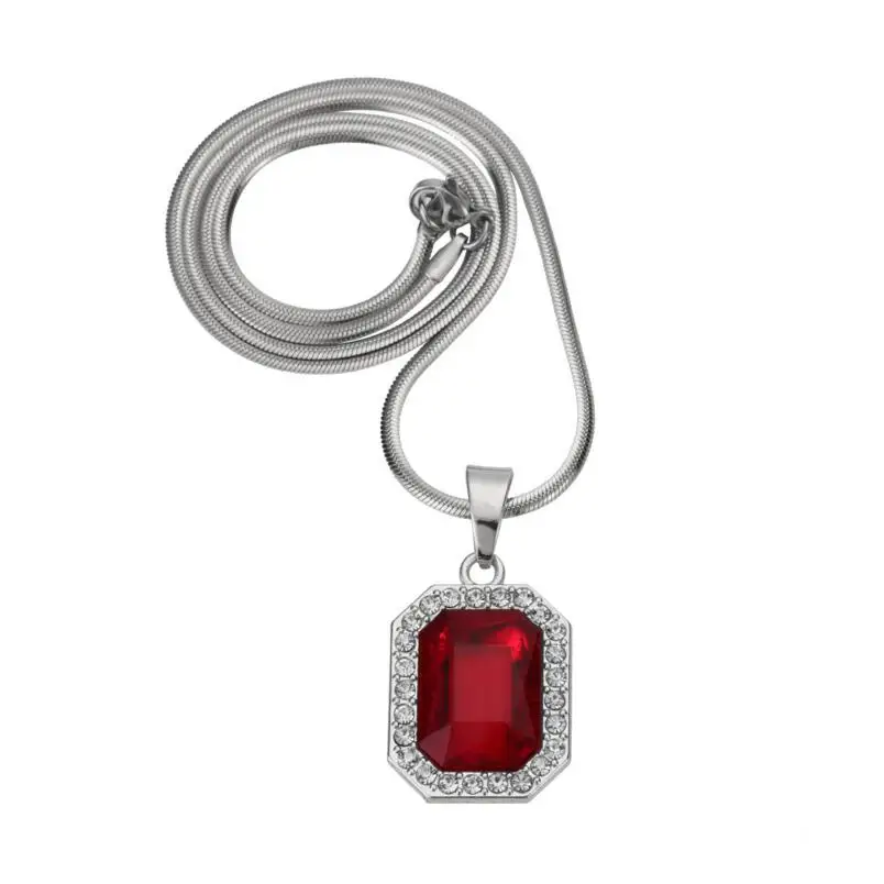 Золотое Очаровательное ожерелье с подвеской из черного и Красного драгоценных