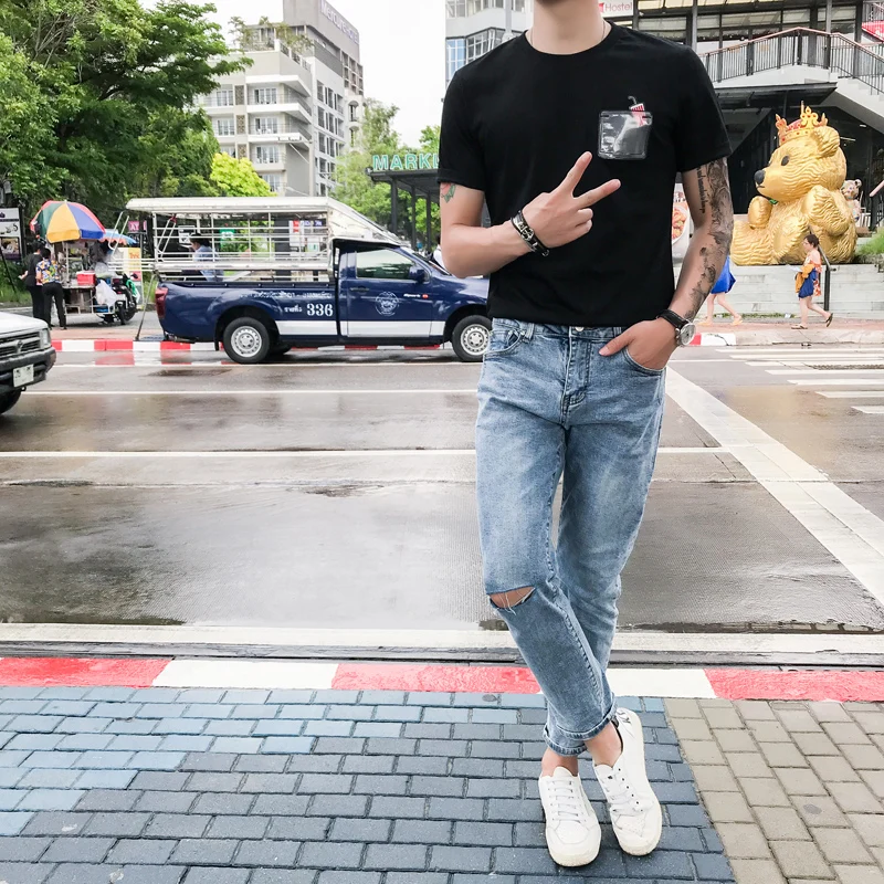 Мужские повседневные футболки с круглым вырезом качественная летняя мужская