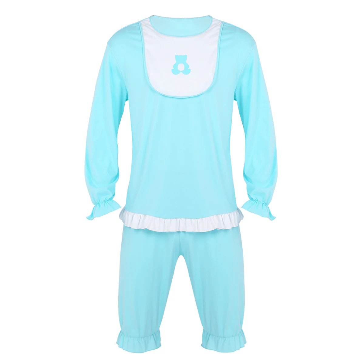 Light Blue Для взрослых милое детское нарядное платье костюмы мужская пижама спортивный костюм с длинными рукавами нижнее белье наборы ночных рубашек костюм для Хеллоуина - Цвет: Light Blue