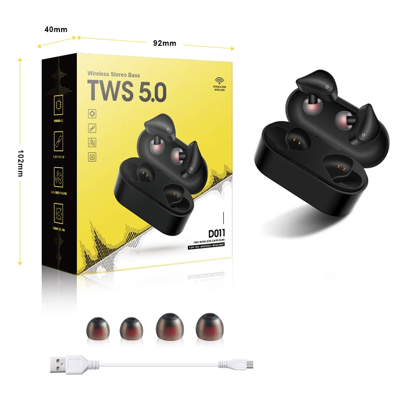 Настоящие беспроводные наушники HD стерео с микрофоном Bluetooth 5 0 автоматическое