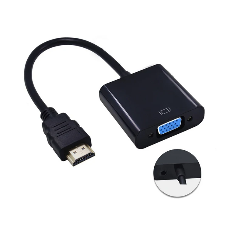 HDMI к VGA адаптер Мужской Женский видео конвертер 1080P цифро аналоговый аудио для ПК