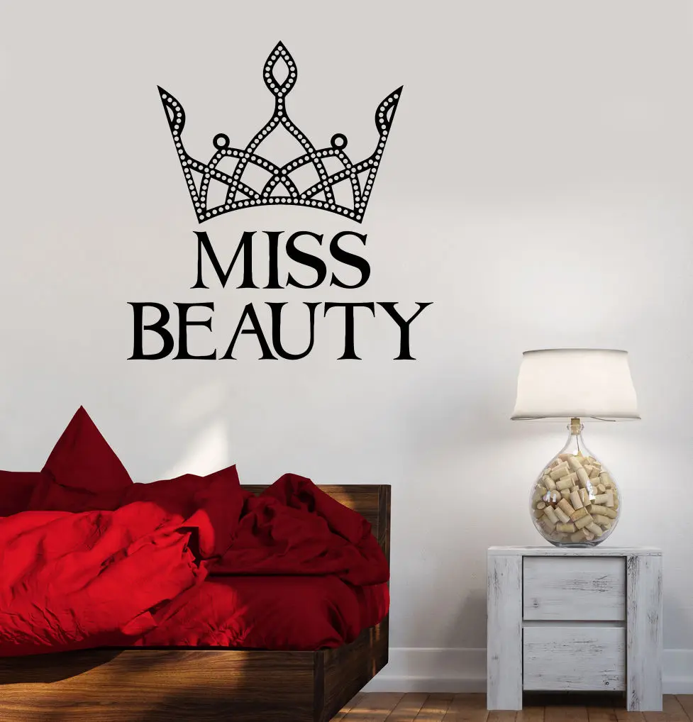 Мисс Красота корона маленькая queen девушка комната стены винила Стикеры наклейки Бесплатная доставка|stickers for