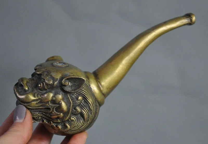 Бесплатная доставка 6 &quotСтарый Китайский Бронзовый феншуй Foo собака голова льва