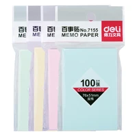 deli 100 pages colored paper sticker square sticky notes student memo pad bookmark point it marker school office stationery