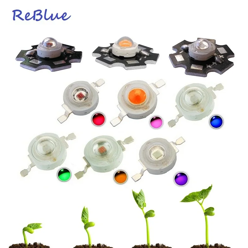 ReBlue 25 шт. светодиодный светильник для выращивания Фито лампа полный спектр Led 660nm аквариум Led ИК диоды светильник для выращивания Led лампы для выращивания рассады