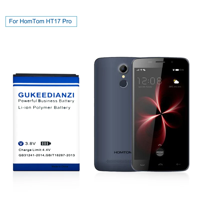 GUKEEDIANZI HT17 высокой Qualitly Замена Батарея 3000 мА ч для HOMTOM Pro литий ионные полимерные