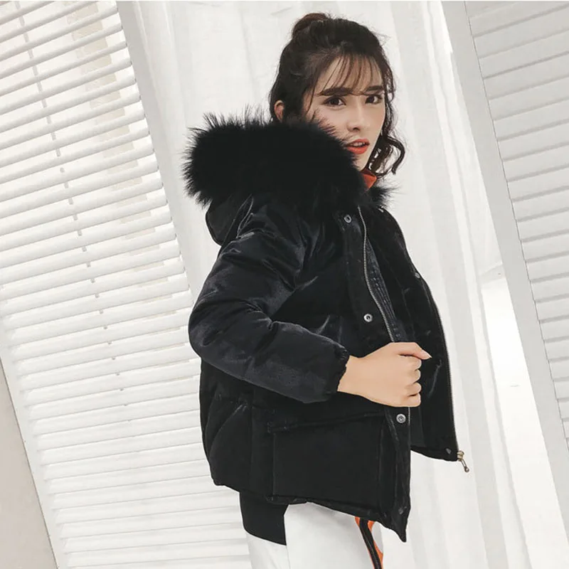 Новое зимнее женское пуховое пальто на белом утином пуху 90% теплая утолщенная