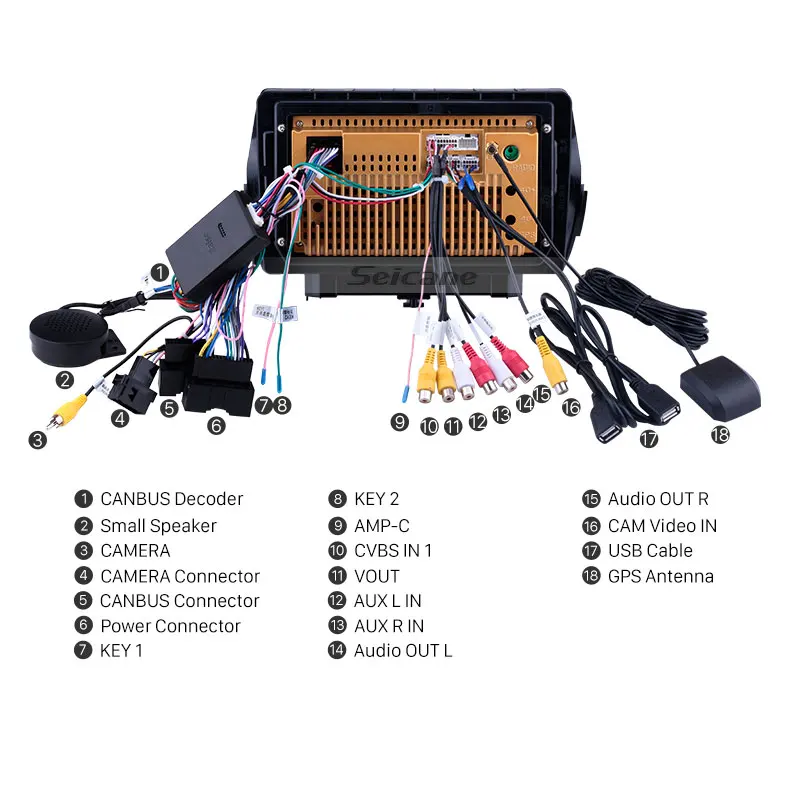 Seicane 2 Гб ОЗУ 32 ПЗУ Android 9 1 Автомобильный GPS мультимедийный плеер радио для Ford Escape 2013