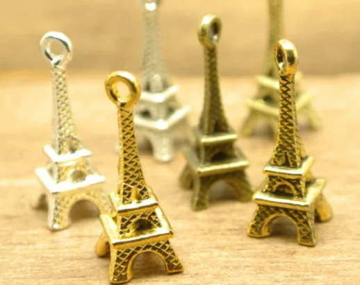 200 шт модные эйфелевые подвески в виде башни антикварные серебряные бронзовые