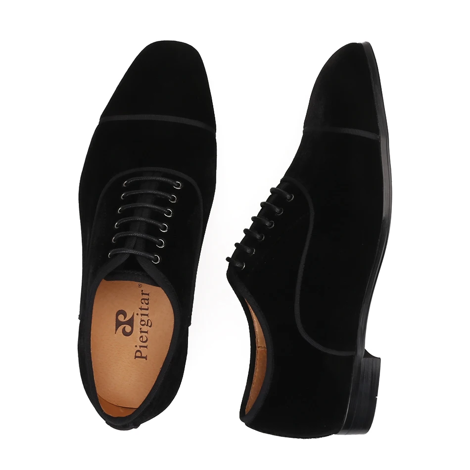 Мужские модельные туфли Piergitar черные вельветовые с кожаной стелькой мокасины