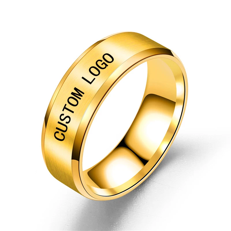 Обручальное кольцо 8 мм для мужчин и женщин логотип сделай сам цвет