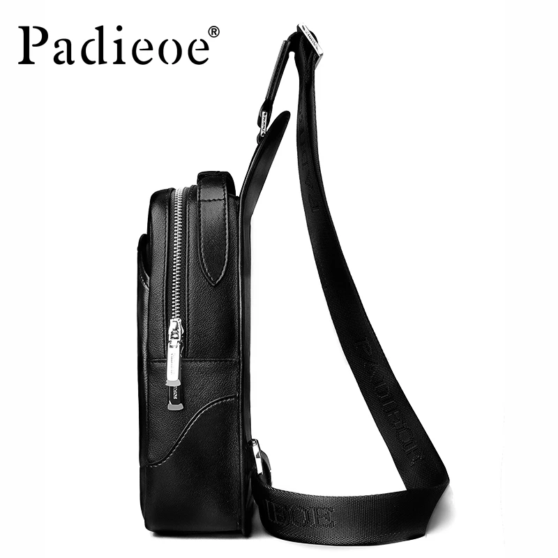 Мужская сумка Кроссбоди Padieoe черная из натуральной кожи 2019|bag free|leather crossbody bagmens