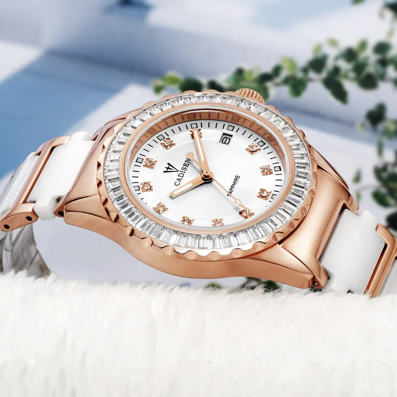 Новинка женские часы роскошные брендовые золотые керамические с ремешком