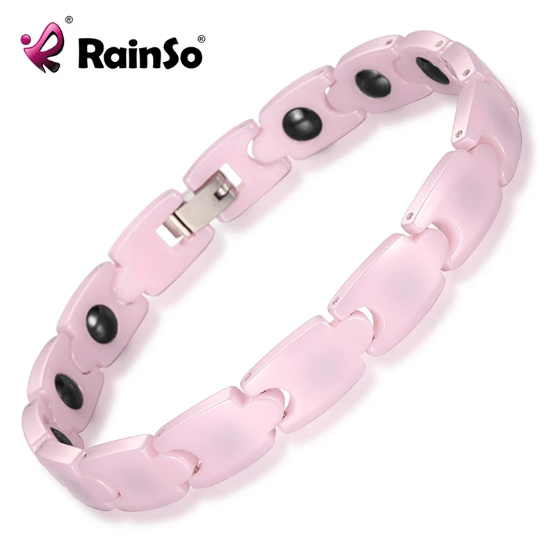 RainSo био энергии Керамика браслет гематит здоровья цепи талисманы для женщин