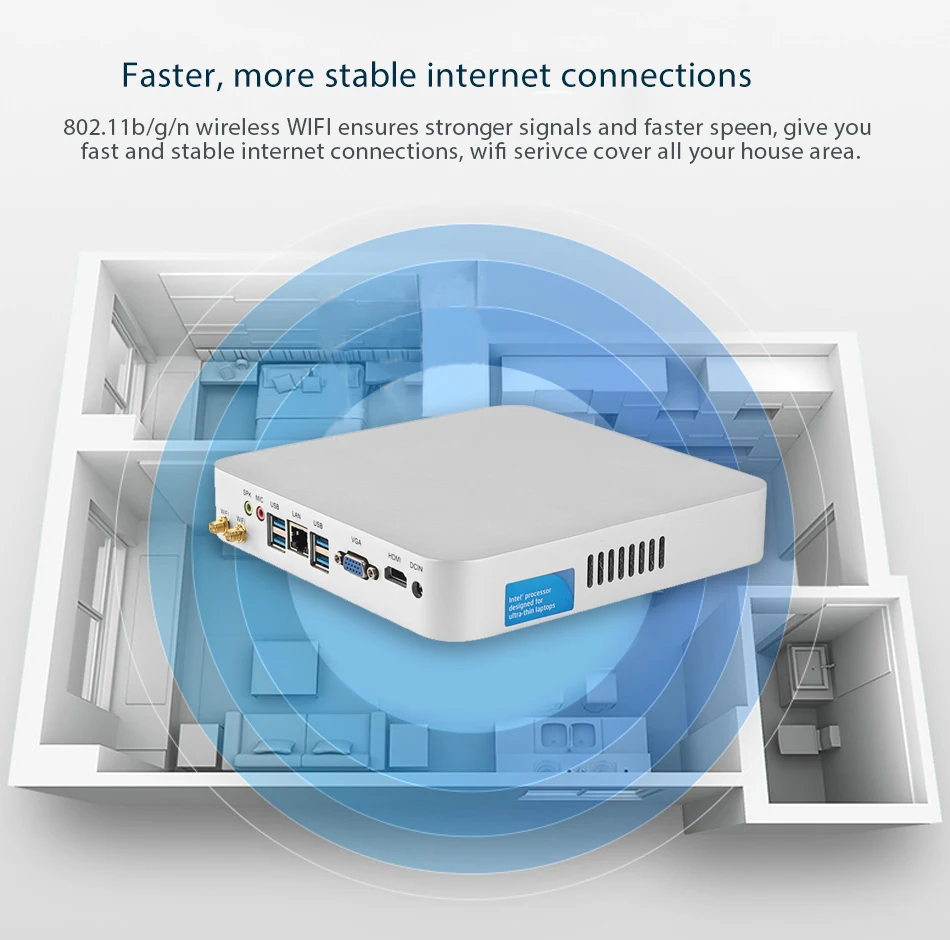 HLY мини-ПК Core i3 7100U i5 7200U i7 7500U Windows 10 4K UHD мини-компьютер HDMI USB Wifi 2,5 дюймов SATA HDD Windows PC minipc