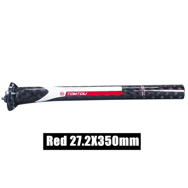 Red 27.2X350mm TOMTOU Сверхлегкий 12 к Углеволокно дорожный велосипед сидение для горного велосипеда 27,2/30,8/31,6x350 мм Велоспорт MTB части - Цвет: Red 27.2X350mm