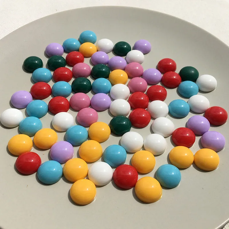 20pcs 14mm Glass Cabochon Tray Resin Charm Findings DIY Handmade Stud Earrings Ear Drops Patch For Jewelry Bead Accessory C250 | Украшения