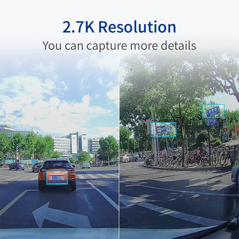 YI Ultra Dash camera Card, черный, Разрешение 2,7 K, A17 A7, двухъядерный чип, голосовое управление, светильник, сенсор, широкоэкранный 2,7 дюйма