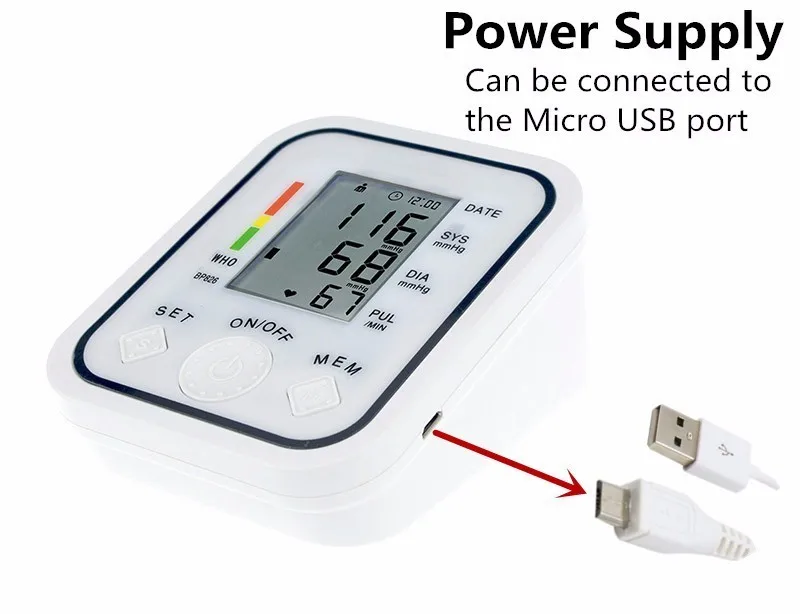 arm cuff Digital Upper Arm Blood Pressure meter Heart Beat Meter Machine Tonometer