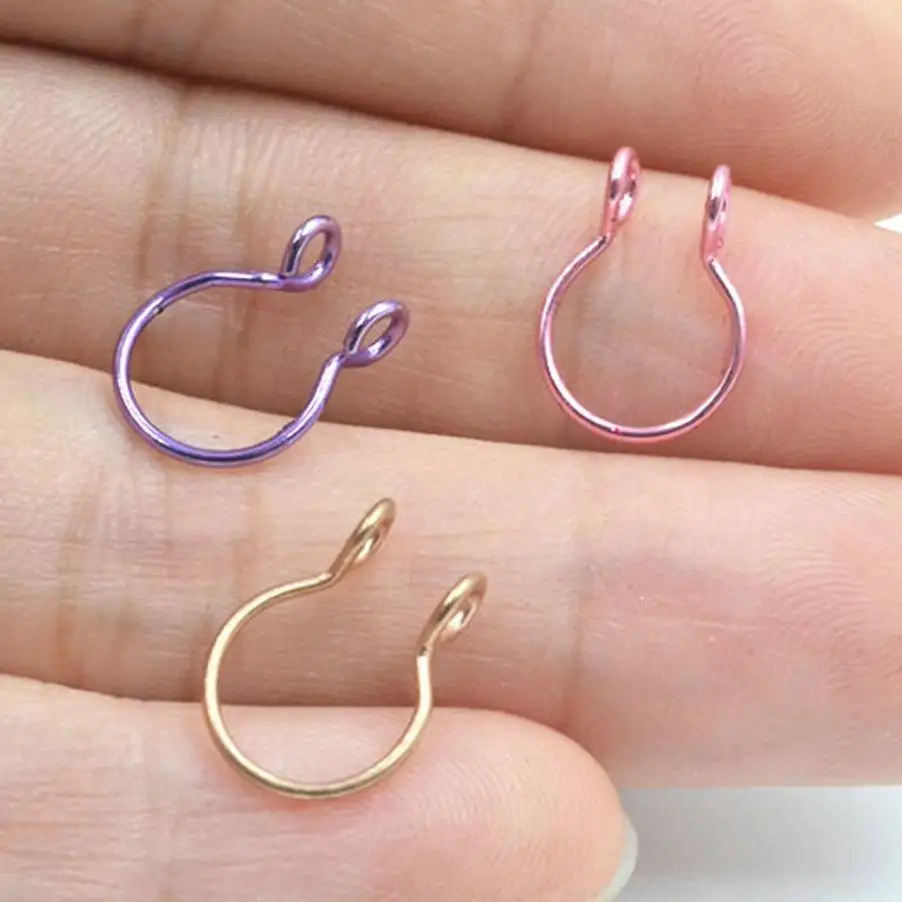 1 шт. Сталь изысканные искусственный нос кольцо ложная перегородка кольца обруч