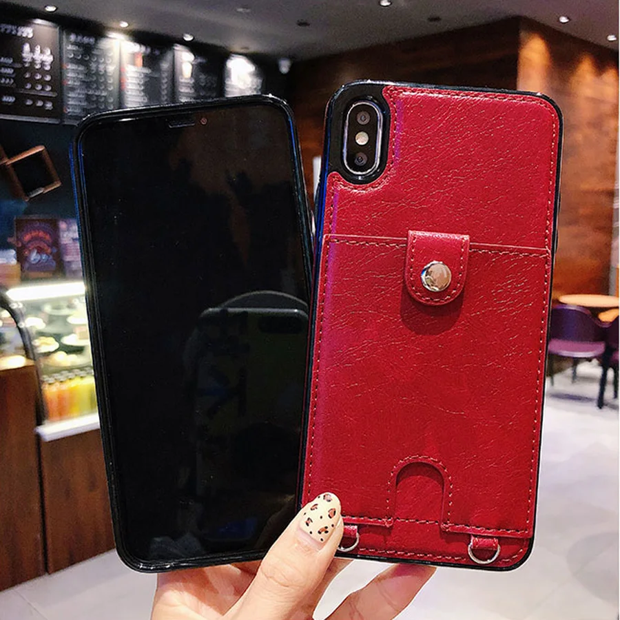 Для iphone 11 pro max XR X 6 6S plus 8 7 plus XS MAX чехол Роскошный кошелек для карт плечевой ремень pu кожаная сумка для телефона чехол
