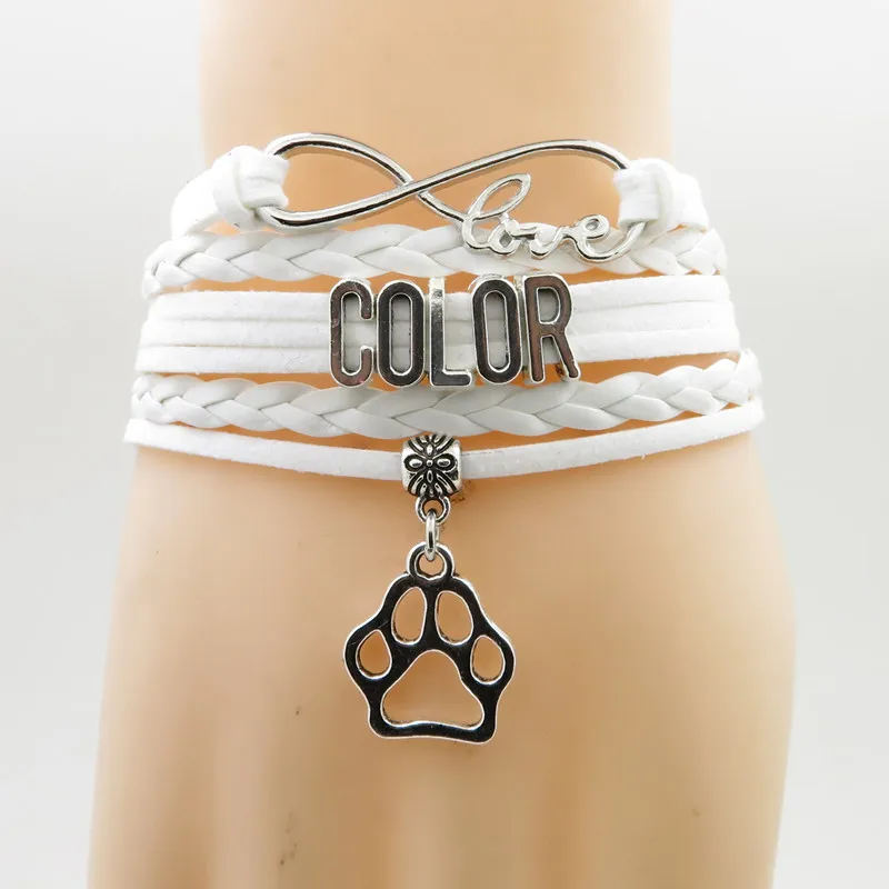 White - stafford mom love stafford mom bracelet dogs paw charm stafford mom bracelets& bangles for women and man stafford dogs bangle - Окраска металла: White - stafford mom