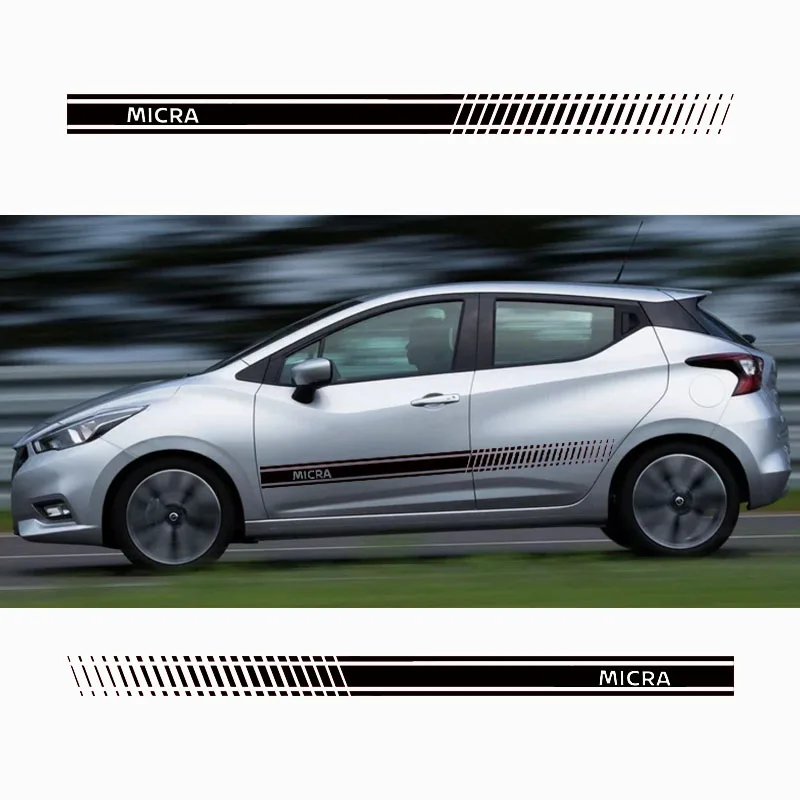 Для Nissan Micra стикер кузова настраиваемый Motorsports дверь Авто Наклейка s Наклейка автомобиля-Стайлинг 2 шт. в комплекте