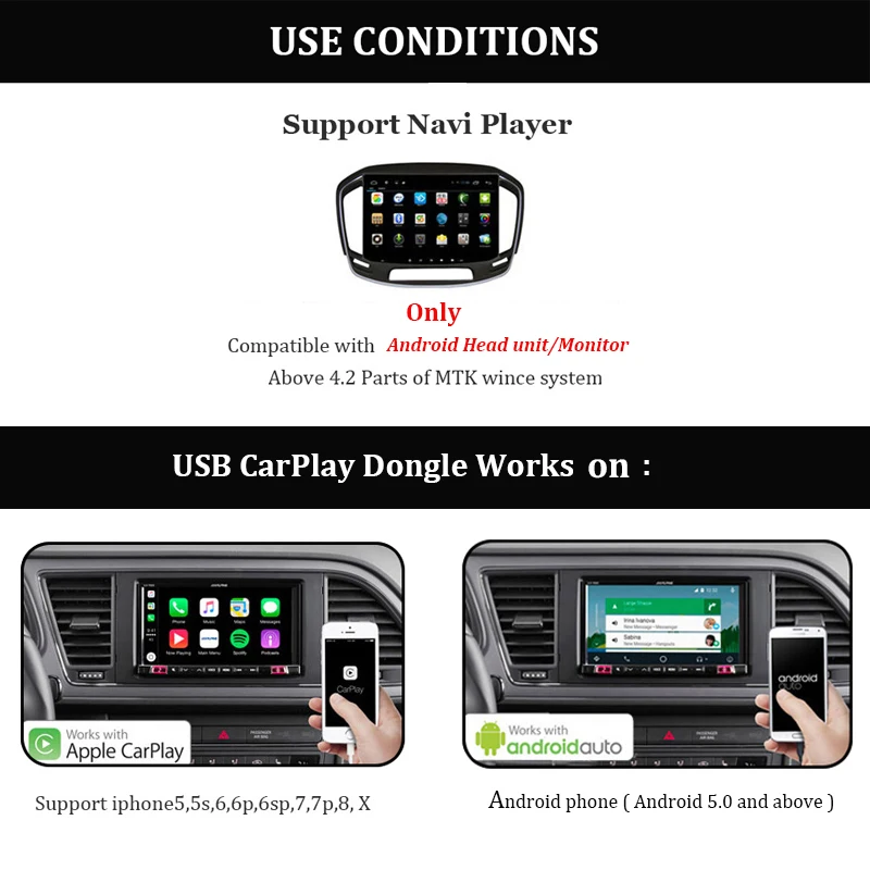 Carlinkit USB CarPlay Dongle/Android авто с сенсорным экраном управления для Android автомобиля Android мультимедийный плеер